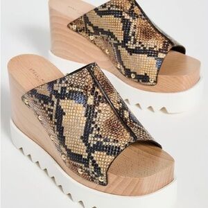 Stella McCartney 'Elyse' reptile print wedge sandal